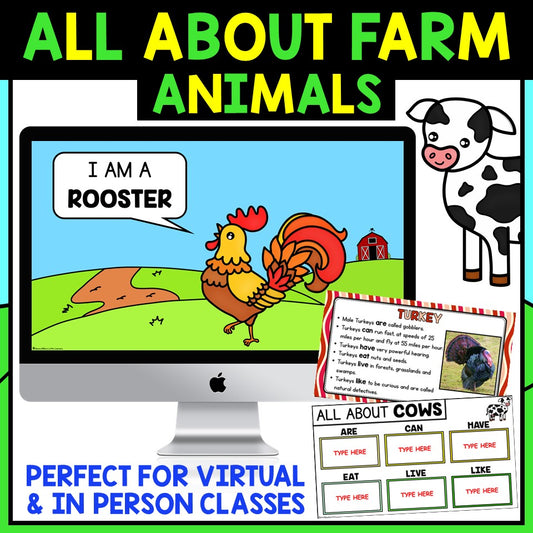 All About Farm Animals | Farm Animal Reading Passages & Writing Activities