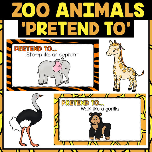 Zoo Animals Movement Activity | Pretend To Classroom Brain Break