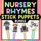 Tiny Thinkers nursery rhymes stick puppets bundle with cartoon sheep, girl, boy, and cow designs