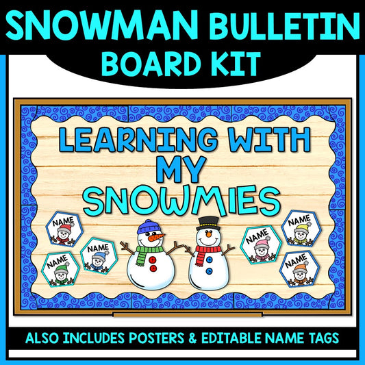 Winter Snowman Bulletin Board & Name Tags
