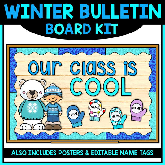 Winter Bulletin Board & Name Tags